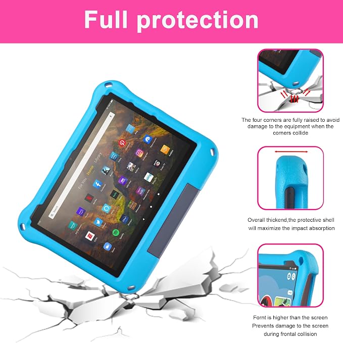 2023 New 10in Tablet Case (2023/2021 Release 11/13th Generation)OQDDQO ipad 10 case Light Weight Anti Slip Shockproof Kids Friendly Case for 10 inch TabletIncompatible with iPad Samsung -Light Blue