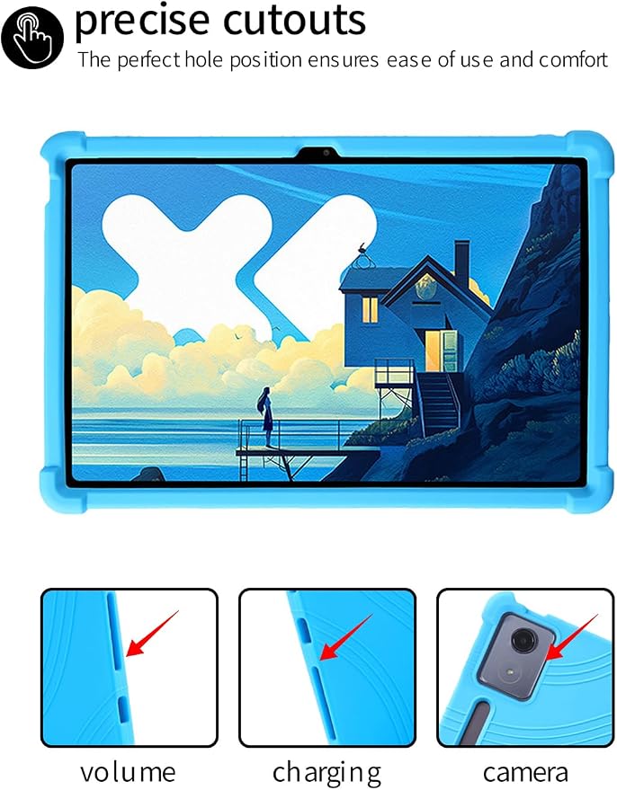 for Lenovo Idea Tab Pro 12.7 inch Tablet CaseBOVUGAC Soft Silicone Adjustable Stand Shockproof Kids Friendly for Lenovo Idea Tab Pro Tablet(Black)