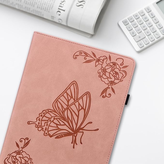 Dteck Wallet Case for Galaxy Tab S10+/S9+/S7 FE/S8+/S7 Plus 12.4 Tablet Premium PU Leather Folding Stand Auto Wake/Sleep Pen Holder Case with Hummingbirds
