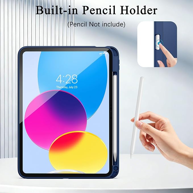 Supveco Magnetic Case for iPad A16 11th/10th Generation 11 2025/10.9 2022 | Slim Lightweight Soft TPU BumperMagnetic Hard PC Back Cover with Pencil Holder Drop ProtectionSupports Touch IDBlack