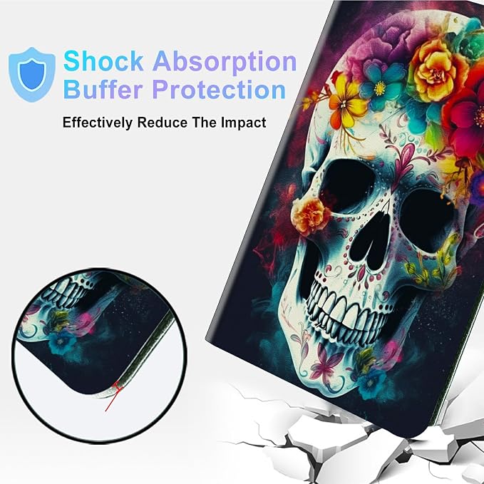 for Microsoft Surface GO 3/GO 2 Case with Adjustable Stand &amp Auto Wake/Sleep PU Leather Slim Smart Protect Cover - African Women Red Hair