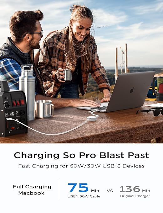 LISEN 5 in 1 Retractable Cord 60W Multi Charging Cable for Multiple Devices | USB-C/A/L Ports Retractable Chargers for iPhone 17/16/15/14/13/12/11 Pro/Max Galaxy S25/S24/S23 iPad Pro/Air