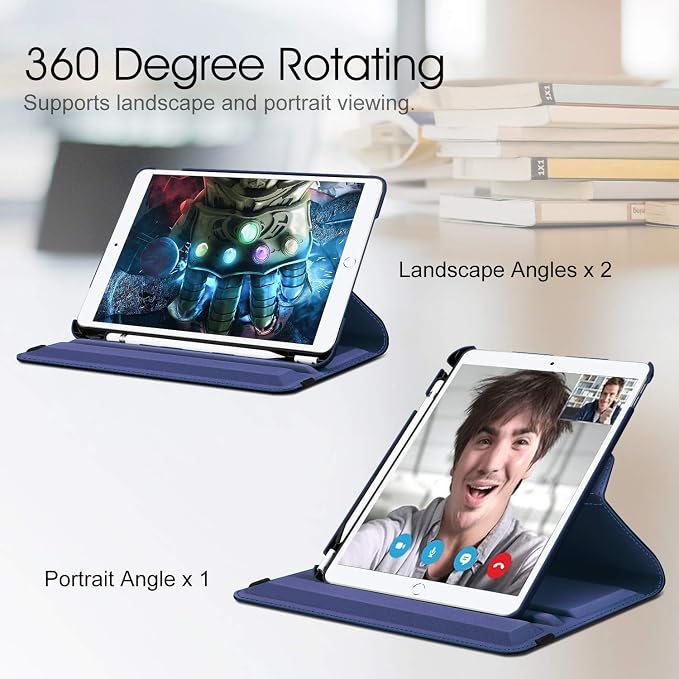 Fintie Rotating Case for iPad Air 3rd Generation 2019 / iPad Pro 10.5 2017 | 360° Swivel Stand Landscape &amp Portrait Viewing Shockproof Protective Cover Pencil Holder Auto Sleep/Wake Black