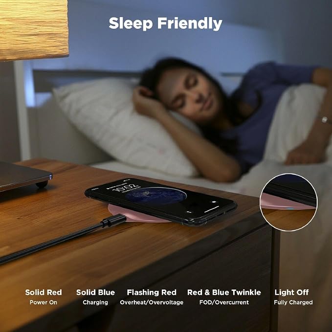 15W Wireless Charger Fast Pink Compatible with Boost Mobile Celero 5G Plus (ONLY for 2024) Charging Pad Slim Quick Charge