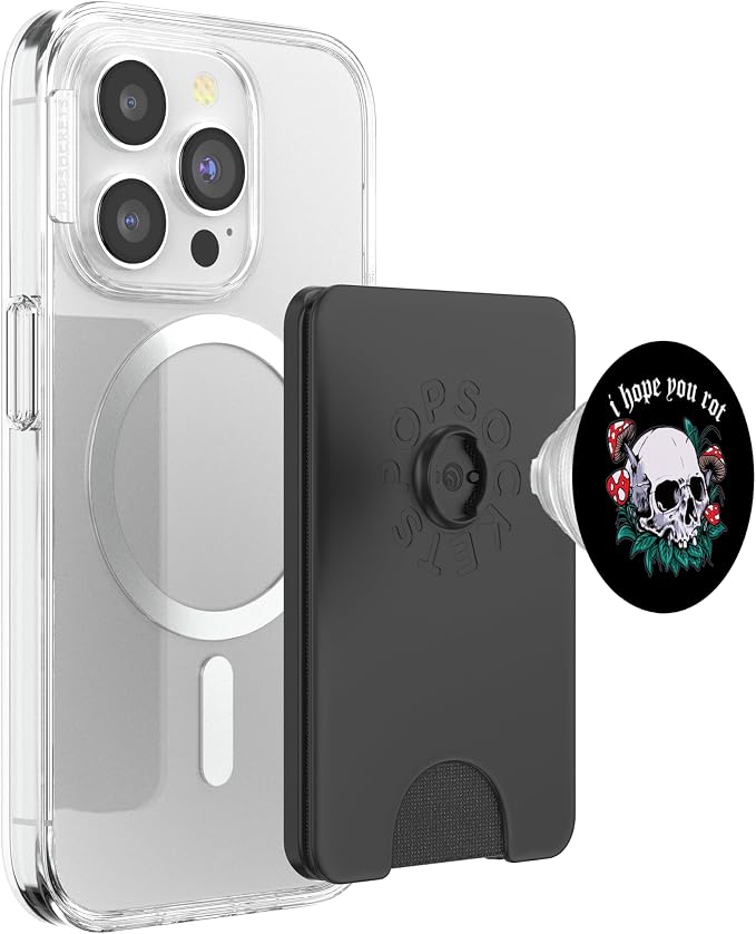 Skull Mushrooms Edgy Alternative Aesthetic E-Girl Goth Witch PopSockets Adhesive PopGrip