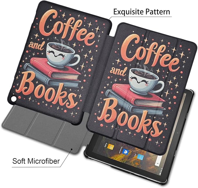 Case for Amazon Fire HD 8 Tablet (12th/10th Generation 2024/2022/2020 Release) &amp HD 8 Plus Multi-Angle PU Leather Protective Stand Cover with Auto Wake/Sleep Bookish Book Lovers