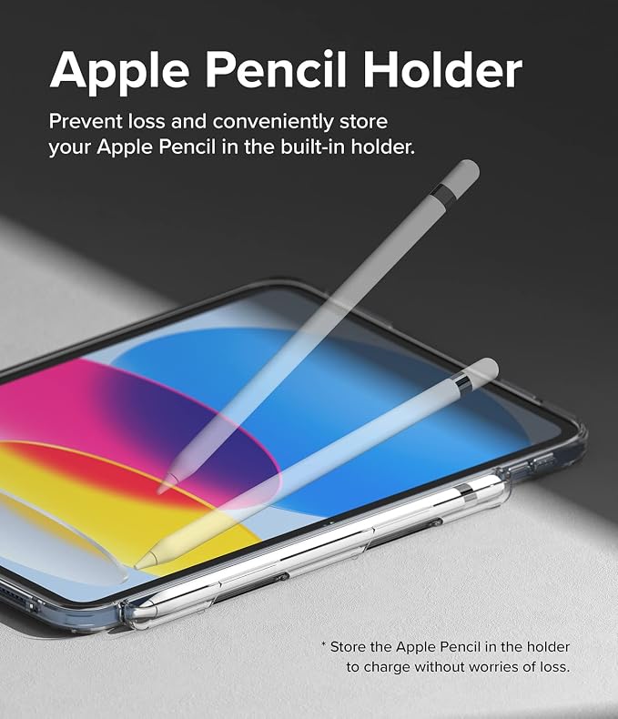 Ringke Fusion [No Wobbling] Compatible with iPad 11th Generation Case (A16 2025) and iPad 10th Generation Cover (2022) Transparent Shockproof Back with Pencil Holder - Clear