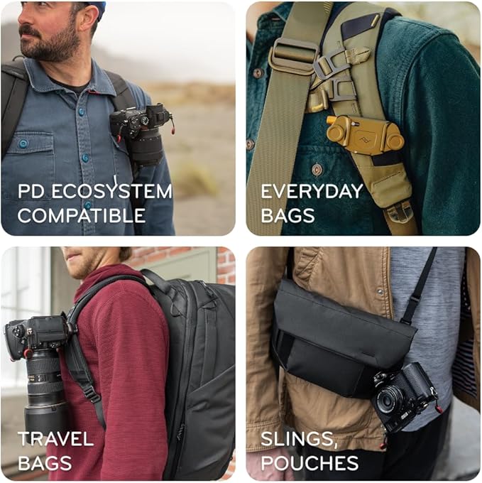Peak Design Capture Camera Clip V3, Black with Plate, Holds DSLR, Compact and Point and Shoot Bodies, Secure, Stable and Accessible, Attaches to Straps and Belts, Quick Release, 200 lb Capacity