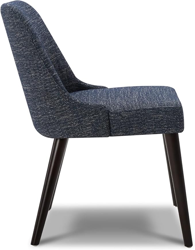 CHITA Mid-Century Modern Dining Chair, Upholstered Fabric Accent Chair, Set of 2,Dark Blue in Fabric