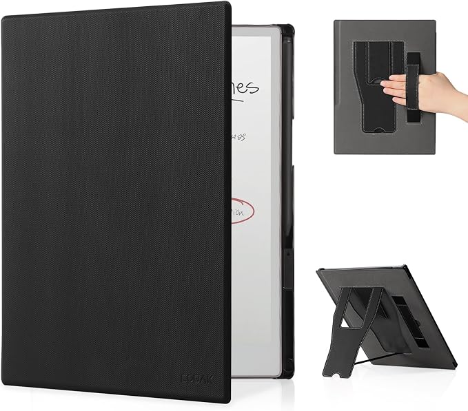 CoBak Stand Case for Remarkable Paper Pro Tablet 11.8 with Hand Strap | Auto Sleep/Wake Folio Lightweight Protective Cover with Pen Holder and Nibs Holder for 11.8 inch 2024 Released (Notebook)