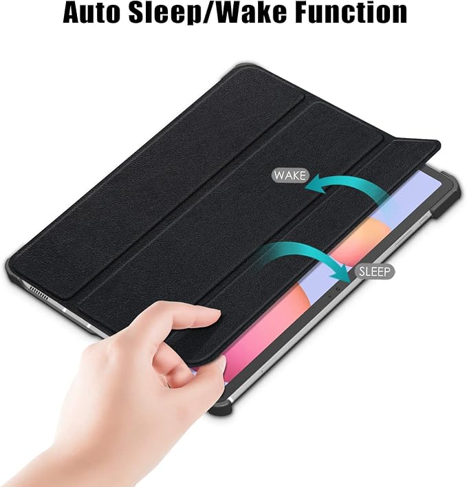 Case for Samsung Galaxy Tab S8 Plus 12.4 2022/S7 FE 2021/S7 Plus 2020 (SM-X800/X806/T730/T733/T736/T738/T970/T975/T976) Lightweight Tri-Fold Stand Thin Cover Auto Wake/Sleep Almond Blossom