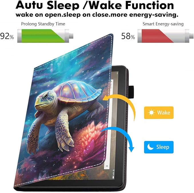 Case for Amazon Kindle Fire HD 8/Fire HD 8 Plus Tablet (12th/10th Generation 2024/2022/2020 Release) - PU Leather Folio Cover with Smart Auto Wake/Sleep Bald Eagle