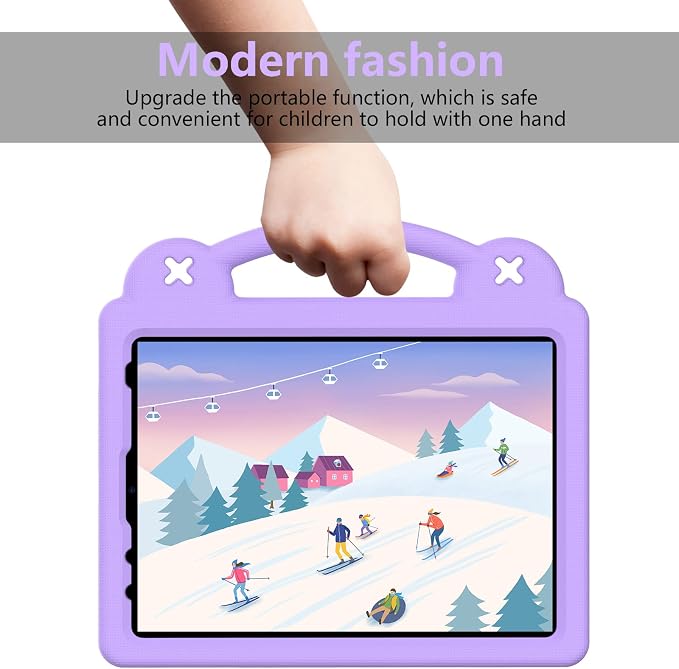 Kids Case for iPad Air 13 (2026/2025/2024) M4/M3/M2 &amp iPad Pro 13 2024 &amp iPad Pro 12.9 Cover 6th/5th/4th/3rd Gen (2022/2021/2020/2018) DIY Figures EVA Rubber Handle Stand Shockproof Bumper