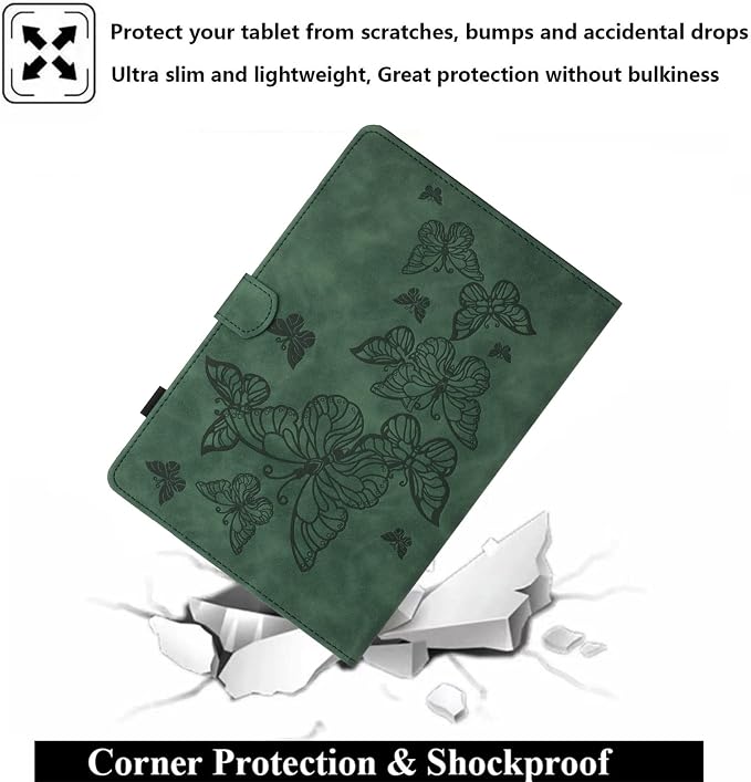 Fire HD 8 Case Slim Folding Stand Auto Wake/Sleep Wallet Case with Cards/Cash Holder for Amazon Fire HD 8(8th/7th/6th Gen 2018/2017/2016 Release)-Black