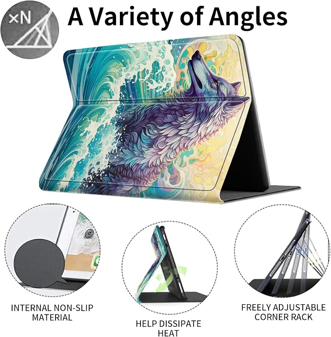 Case for 7 All-New Kindle Paperwhite (12th Generation 2024) and Kindle Colorsoft Signature Edition CoverSlim PU Leather Smart Cases with Auto Wake/Sleep-Black Cat Night Sky