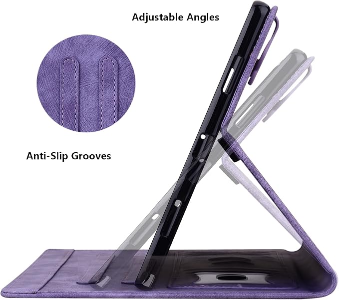 Dteck Wallet Case for Galaxy Tab S10+/S9+/S7 FE/S8+/S7 Plus 12.4 Tablet Premium PU Leather Folding Stand Auto Wake/Sleep Pen Holder Case with Hummingbirds