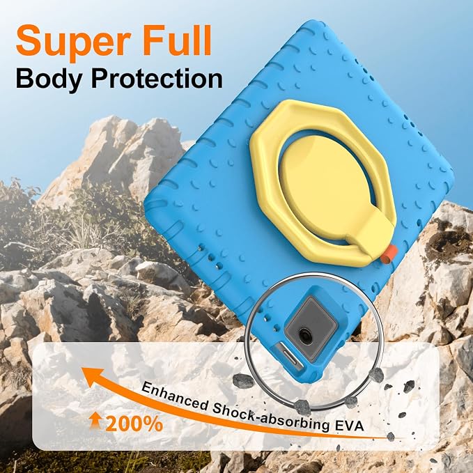 for Lenovo Idea Tab Plus Case 12.1 2025 with 360° Rotating Stand Handle and Pencil Holder New EVA Shockproof Cover for Kids Adults Home School Office Outdoor Black