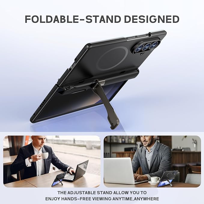 for Samsung Galaxy Z Fold7 Case [Compatible with Magsafe] [Invisible Kickstand &amp Privacy Screen Protector] Protective Phone Case for Samsung Galaxy Z Fold 7 Privacy Black