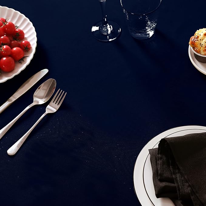 6 Pack Navy Blue Tablecloth 90 x 132 Inch Table Cloth for 6 Foot Rectangle Tables, Wrinkle Resistant Washable Polyester Fabric Table Covers for Party, Wedding,Dining,and Banquet