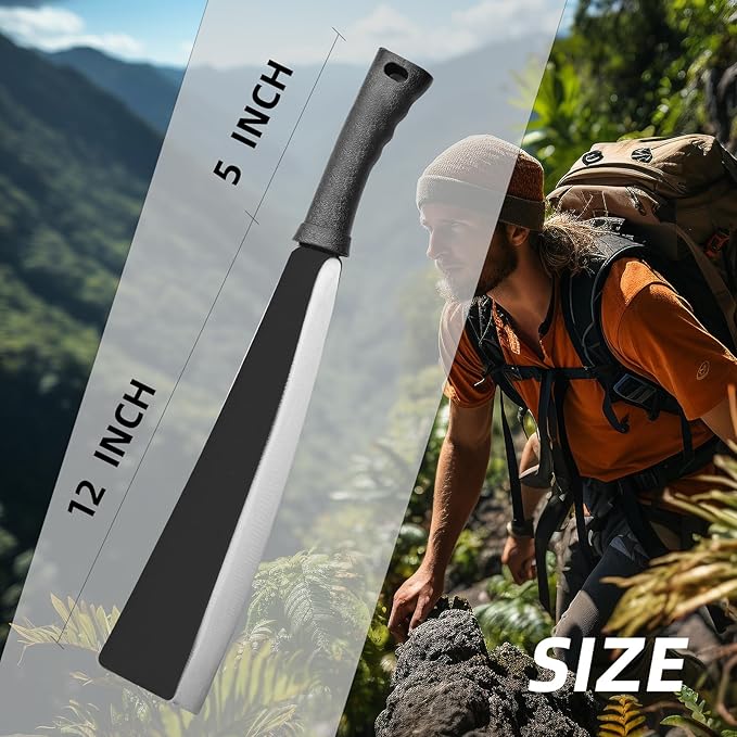 Billhook Sickle Machete for Yard Work - Trimming, Chopping & Weeding Powerhouse, Heavy Duty Machete for Cutting Trees, with Sheath