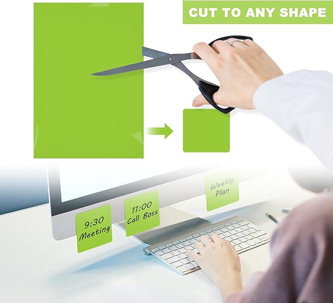 Dry Erase Board Sticker- Whiteboard Stickers-8.3''x11.7'' Removable Dry Erase Sheets- Fridge Dry Erase Paper for Wall/Desk/Refrigerator/Door/Locker/Home/Office/Classroom (Green-2Pcs)