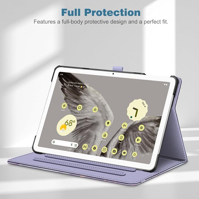 Fintie Case for Google Pixel Tablet 11 inch 2023 Multi-Angle Viewing | Protective Stand Cover with Pocket &amp Pencil Holder Compatible with Charging Speaker Dock Blossom