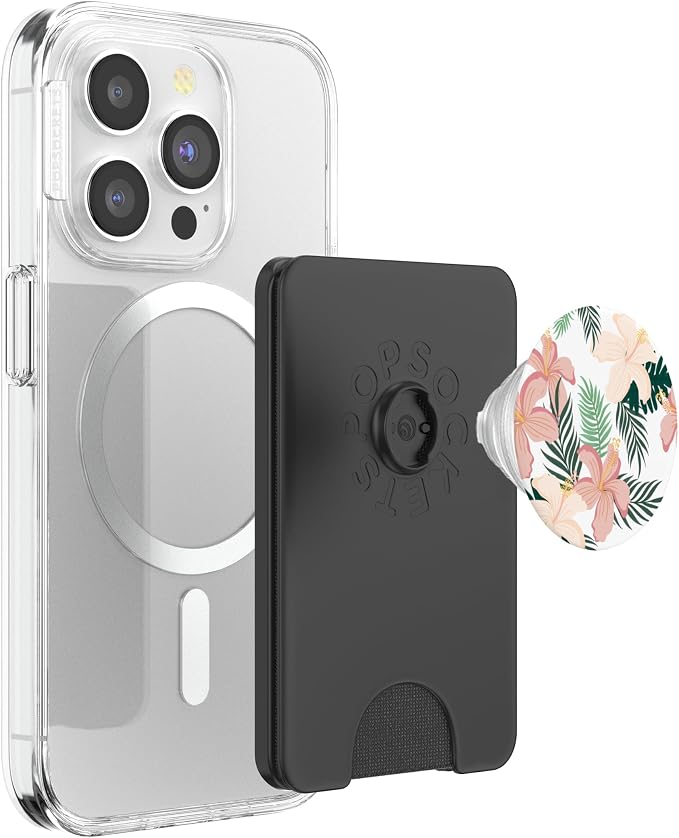 Tropical Hibiscus Flower of Hawaii with Floral Pattern PopSockets Adhesive PopGrip