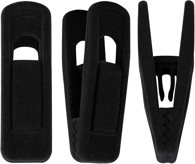 Trgowaul Velvet Hangers Clips, Pants Hangers Velvet Clips, Strong Finger Clips Perfect for Thin Velvet Hangers (60pc, Black)
