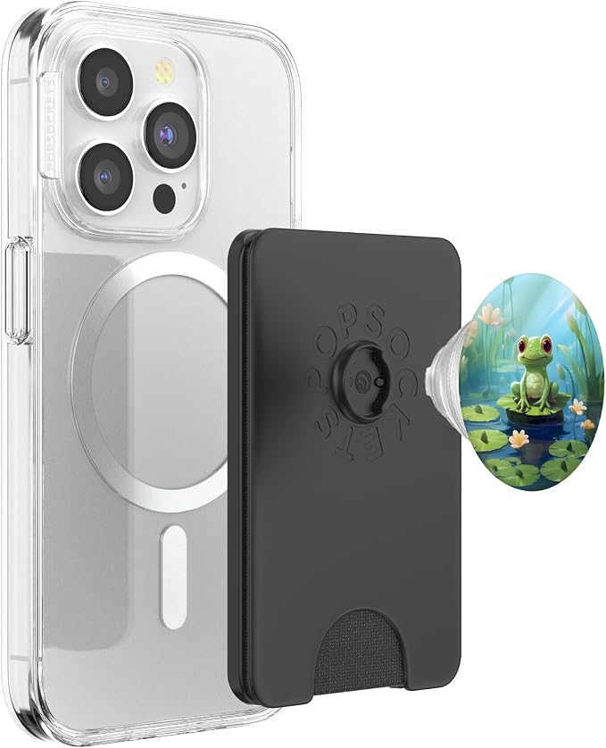 Happy Green Frog on Lily Pad PopSockets Adhesive PopGrip