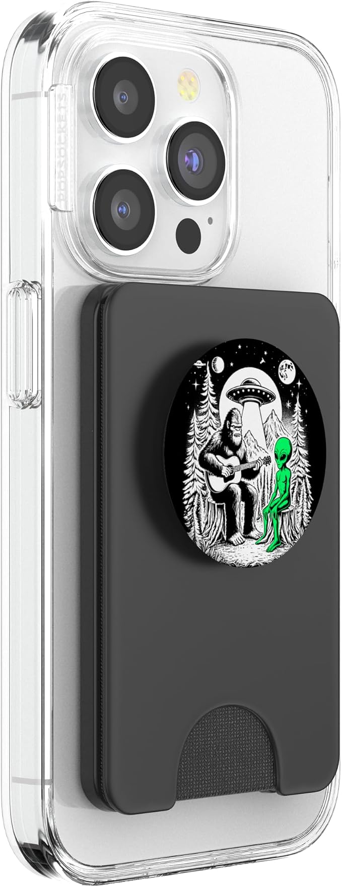 Bigfoot Plays Guitar Sasquatch Camping Big Foot UFO Alien PopSockets PopGrip for MagSafe