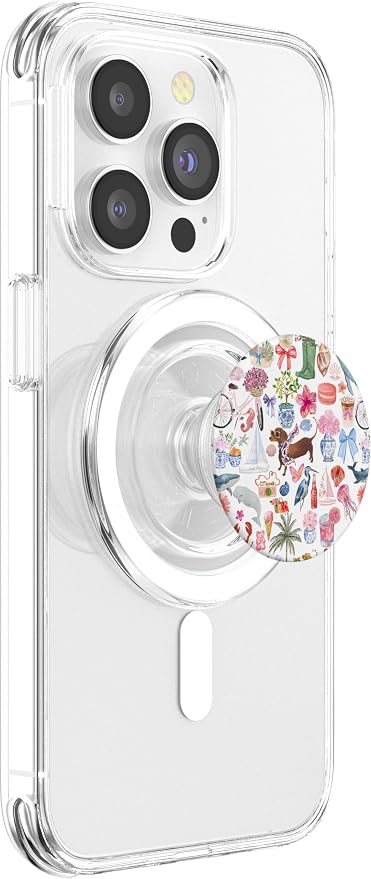 Aesthetic European Summer Bow Cute Dachshund Collage Art PopSockets PopGrip for MagSafe