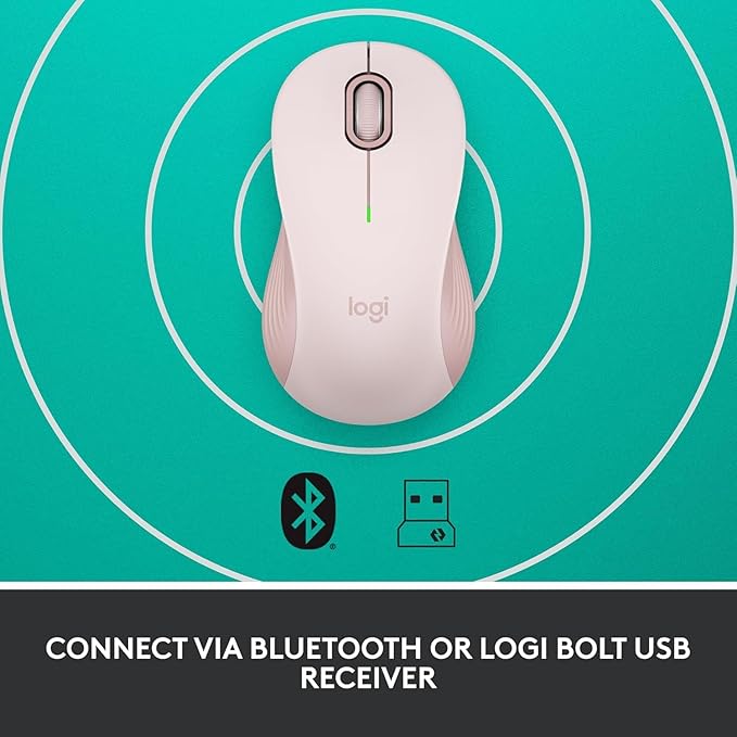 Logitech Signature M550 Wireless Mouse - for Small to Medium Sized Hands, 2-Year Battery, Silent Clicks, Bluetooth, Multi-Device Compatibility - Rose