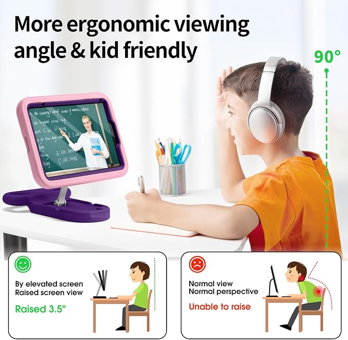 Kids Case for iPad Mini7(A17 Pro)2024/Mini 6 with Handle &amp Screen Protector | Child-Friendly Shockproof Case with Handle &amp Adjustable Portrait/Landscape Stand for iPad mini 7th 2024/6th 2021 8
