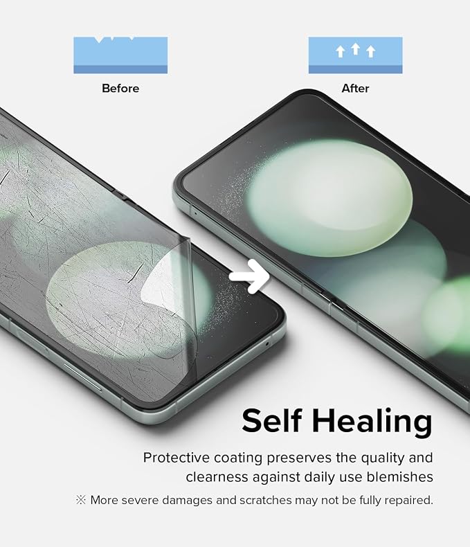 Ringke Dual Easy Film [4-Layer Protection] Compatible with Samsung Galaxy Z Flip 5 Screen Protector Self Healing Repair Coating Full Coverage HD Clear Screen Protector - 2 Pack