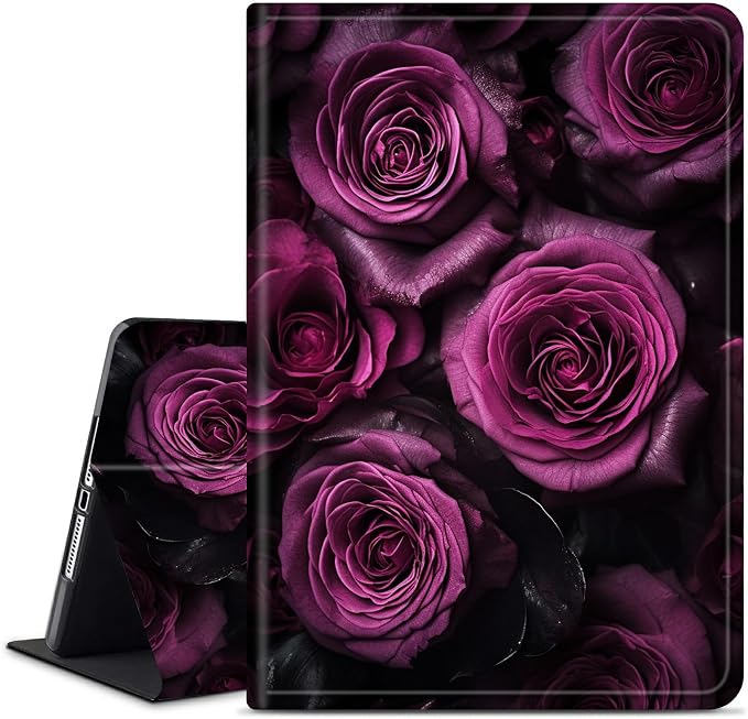 for Samsung Galaxy Tab E 9.6 Inch 2015 (SM-T560/T561/T565/T567) Kickstand Case PU Leather Multiple Viewing Angles Stand Smart Cover for Galaxy Tab E 2015 2 Roses