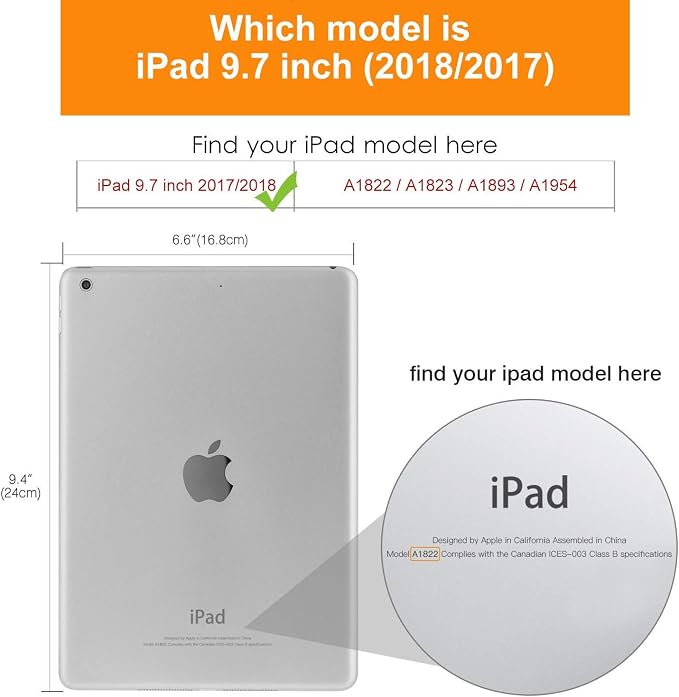 Rotating Case for iPad 6th 5th Generation 9.7 Inch 2018/2017 Model Lightweight PU Leather 360 Degree Rotating Protective Stand Cover Auto Wake/Sleep Black Cat on Moon