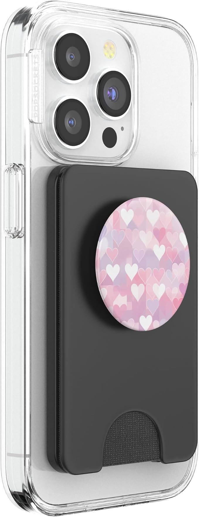Pink Heart Pattern Valentines Day PopSockets Adhesive PopGrip