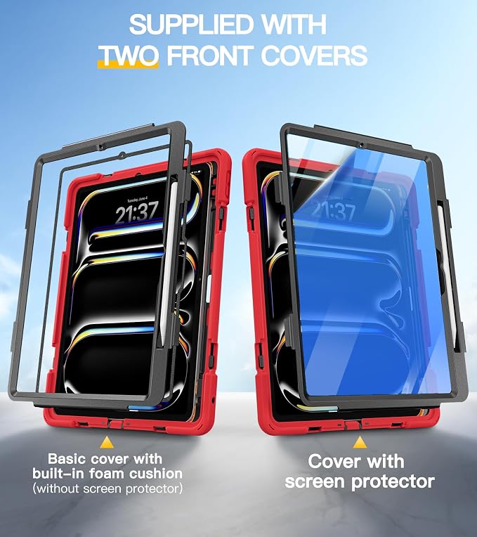 BRAECN Case for iPad Air 11 inch 2026(M4) 2025(M3) 2024(M2)iPad Pro 11 inch(4th/3rd/2nd/1st)&amp Air 10.9(5th/4th) Protective with Pencil Holder Screen Protector 360°Rotating Stand Handle Full Body