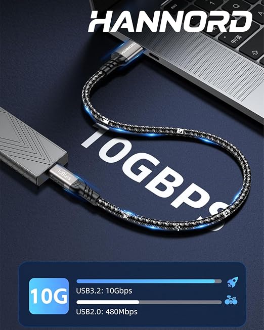 USB-C Cable 10Gbps3.3Ft 2-PackUSB3.2 Gen2 Data Sync Transfer60W 20V 3A Fast ChargerNylon-BraidedAluminum Plugs USB-AtoC Cord for Samsung Galaxy S24/S23Android AutoiPhone 15/15Pro/16/16Pro