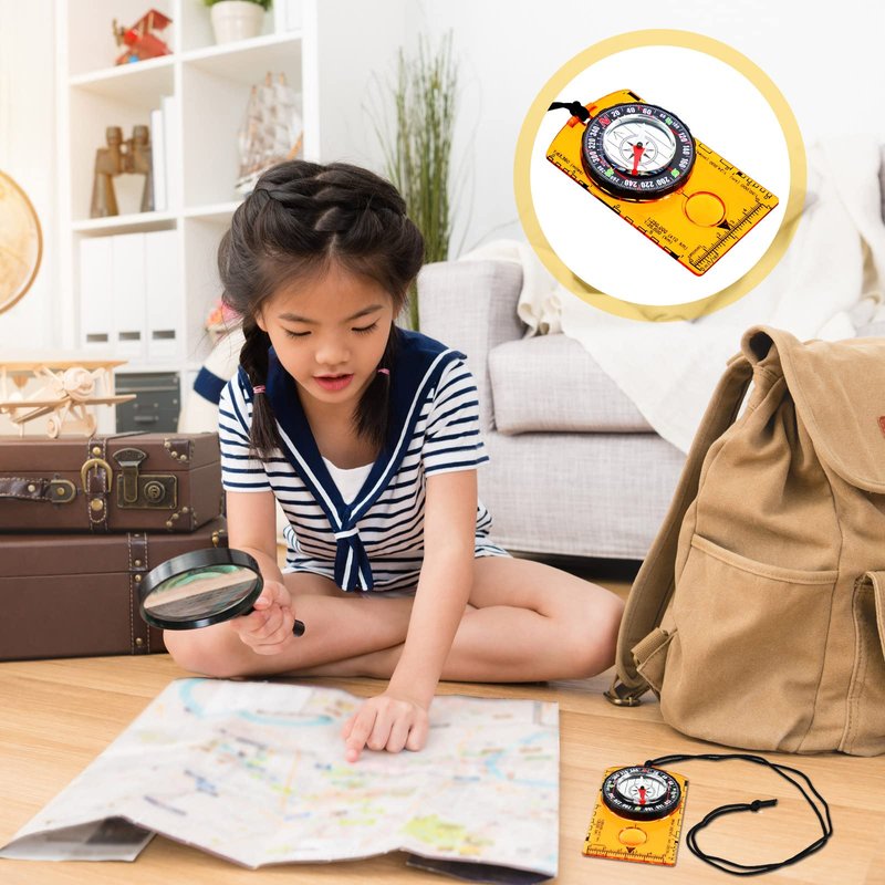 Orienteering Compass Hiking Compass Outdoor Navigation Survival Compass Waterproof Map Reading Backpacking Compass Kids Camping Gear for Women Men Gifts, 4 Colors (12 Pieces)