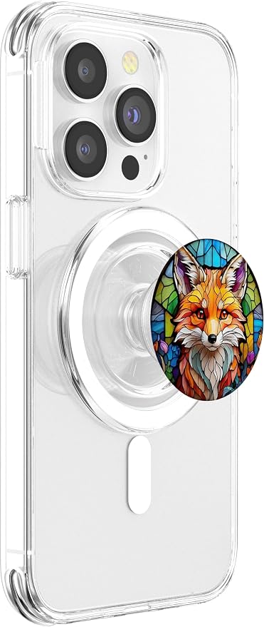 Stained Glass Red Fox PopSockets Adhesive PopGrip