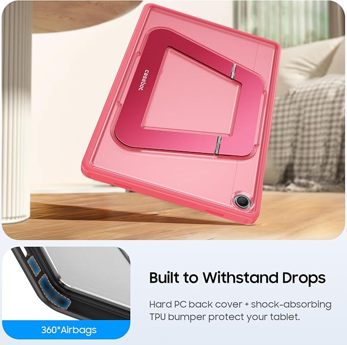 Fintie Multi-Angle Kickstand Case for Samsung Tab A11+/A9+ 11 in Black | Dual-Axis Aluminum Stand PC &amp TPU Protection Slim Frosted Hard Cover with Anti-Scratch Surface Stable Viewing Angles