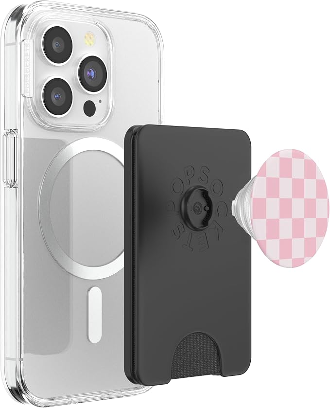Classic Checkered Checker Checkerboard Blush Pink PopSockets Adhesive PopGrip