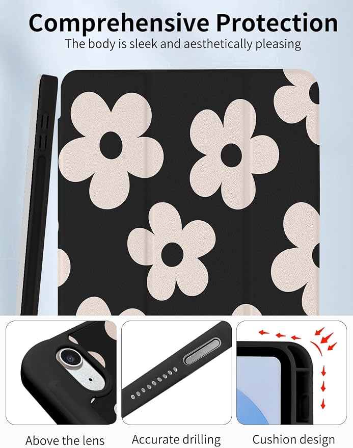 Case for iPad 9th/ 8th/ 7th Generation Case 10.2&amp10.5 Inch (2021/2020/2019 Release) Slim Lightweight Soft Trifold Back Cover with Pencil Holder &amp Auto Sleep/Wake CoverBeige Checkered
