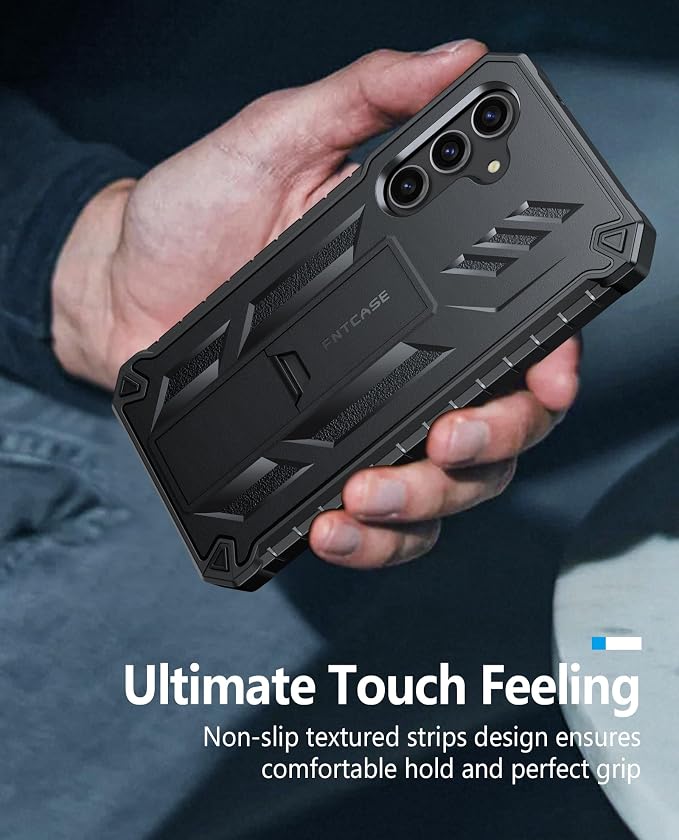 FNTCASE for 11 Pro XL Case Rugged Kickstand 2 Front Frames Black | Built-in Screen Protector 20FT Military-Grade Drop Protection Rugged Heavy Duty Shockproof Full Body Protective Cover