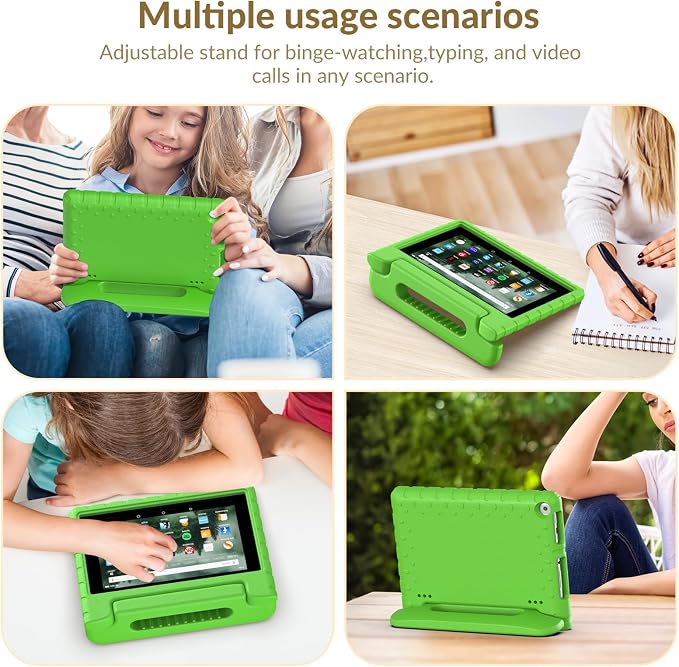 Kids Case for Kindle Fire HD 8 Tablet Case (8th/7th/6th) Shockproof Blue | 2018/2017/2016 Release Lightweight EVA Handle Stand Full Protection For Kids Daily Use