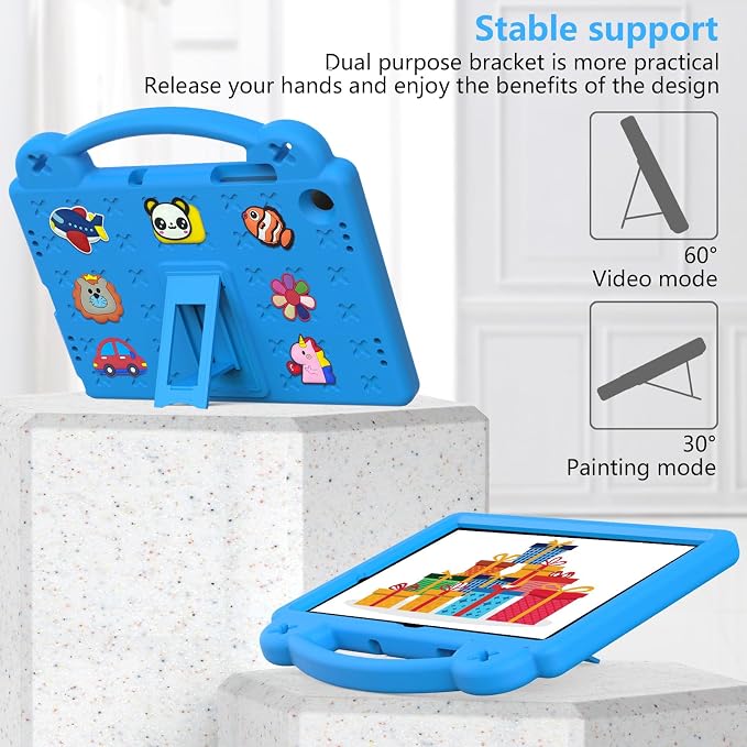 YRH Case for Galaxy Tab A9 Plus/Tab A11 Plus 11'' EVA Shockproof Cover for Samsung A9+ Plus / A11+ Plus Tablet Case with Stand Handle Figures Dark Blue
