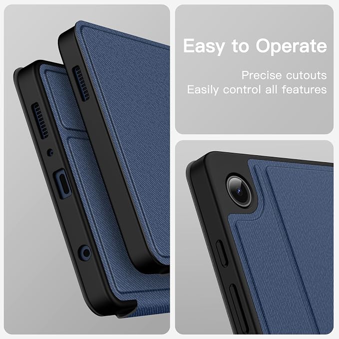 JETech Folio Case Cover for Samsung Galaxy Tab A9 8.7 Black | Multi-Angle Stand Cover Slim Protective Cover Auto Wake/Sleep