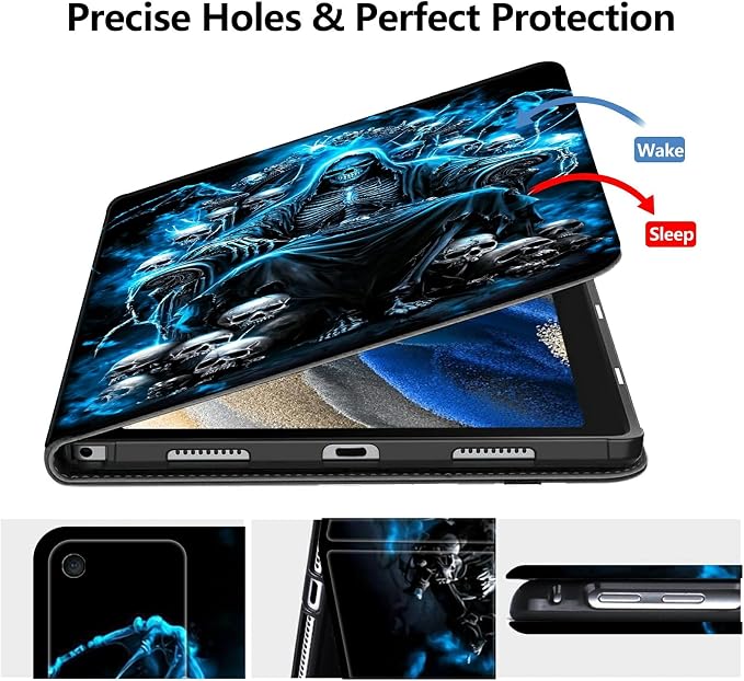 DIGTIALLL Case for Amazon Kindle Fire 7 Inch Tablet (9th/7th/5th Generation 2019/2017/2015 Release) PU Leather Smart Protective Cover with Auto Sleep/WakeBeach Palm Trees