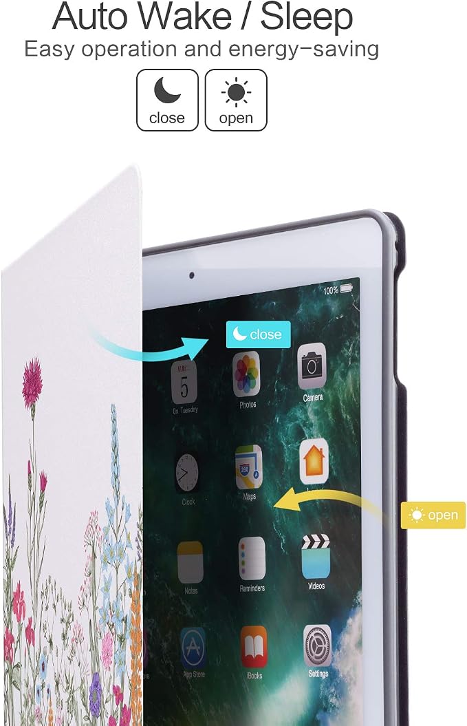 iPad Air 2 Case iPad Air 1st Case Galaxy Tree iPad 9.7 Inch Case Protective Cover for iPad 5th/6th Generation Multi-Angle Viewing Case with Adjustable Stand Auto Wake/Sleep Function (Galaxy)